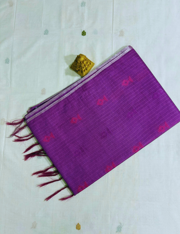 Purple Pink IKAT Saree