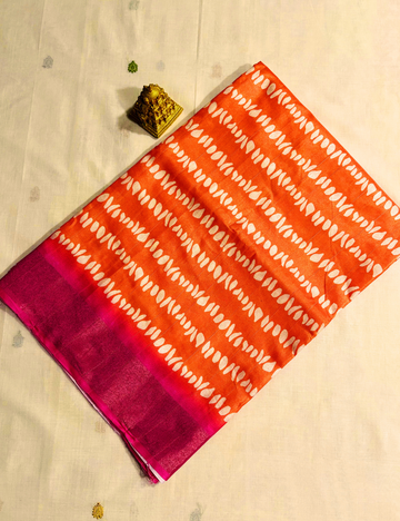 Pink Shibori Print Tussar saree