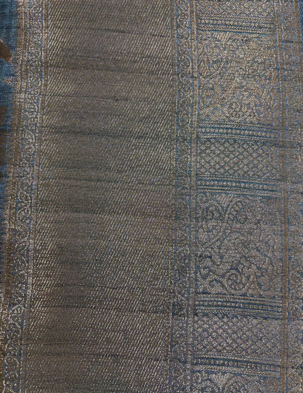 Grey with Silver Zari Weaving Banarasi Silk Saree