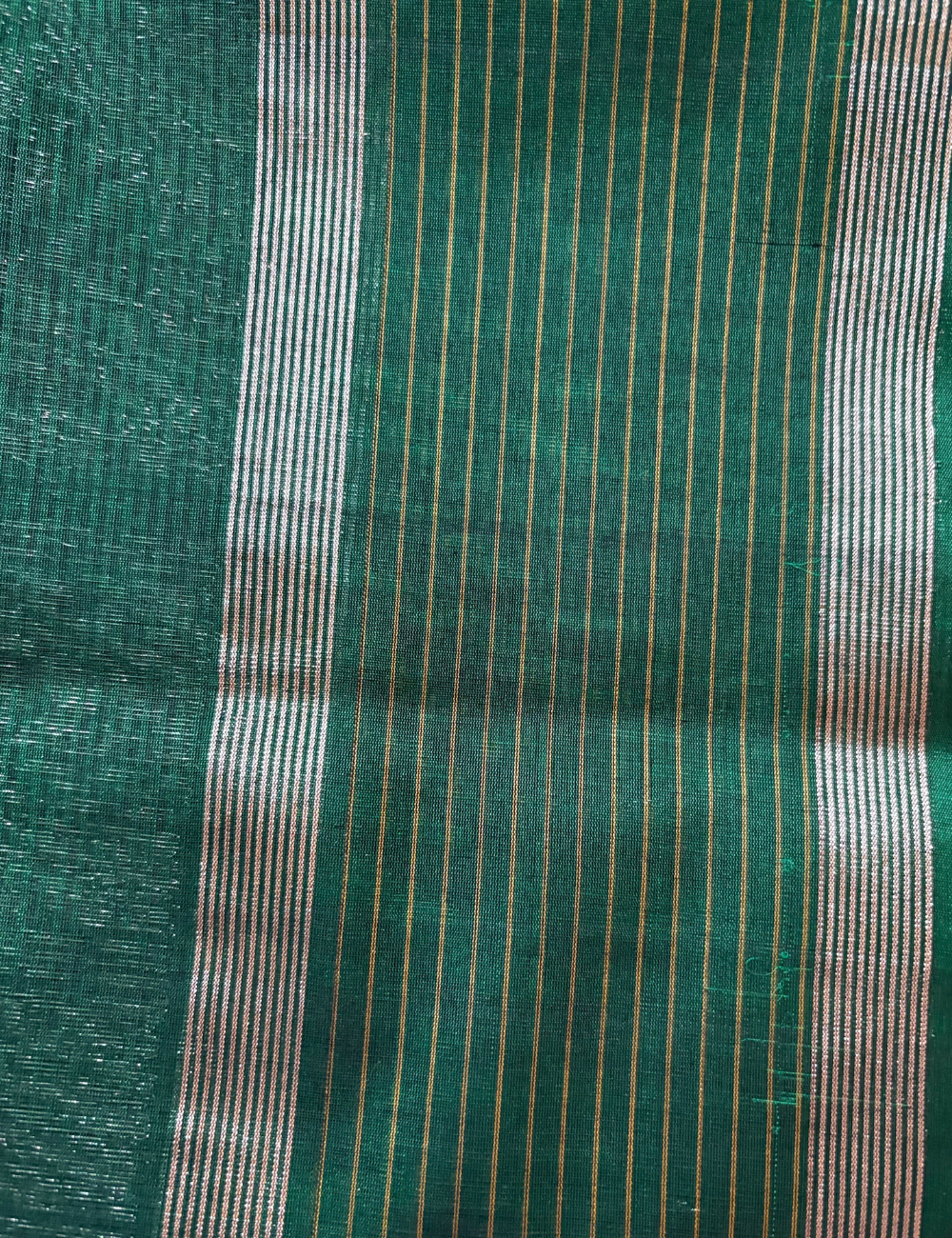 Grey & Green Silk Cotton Saree