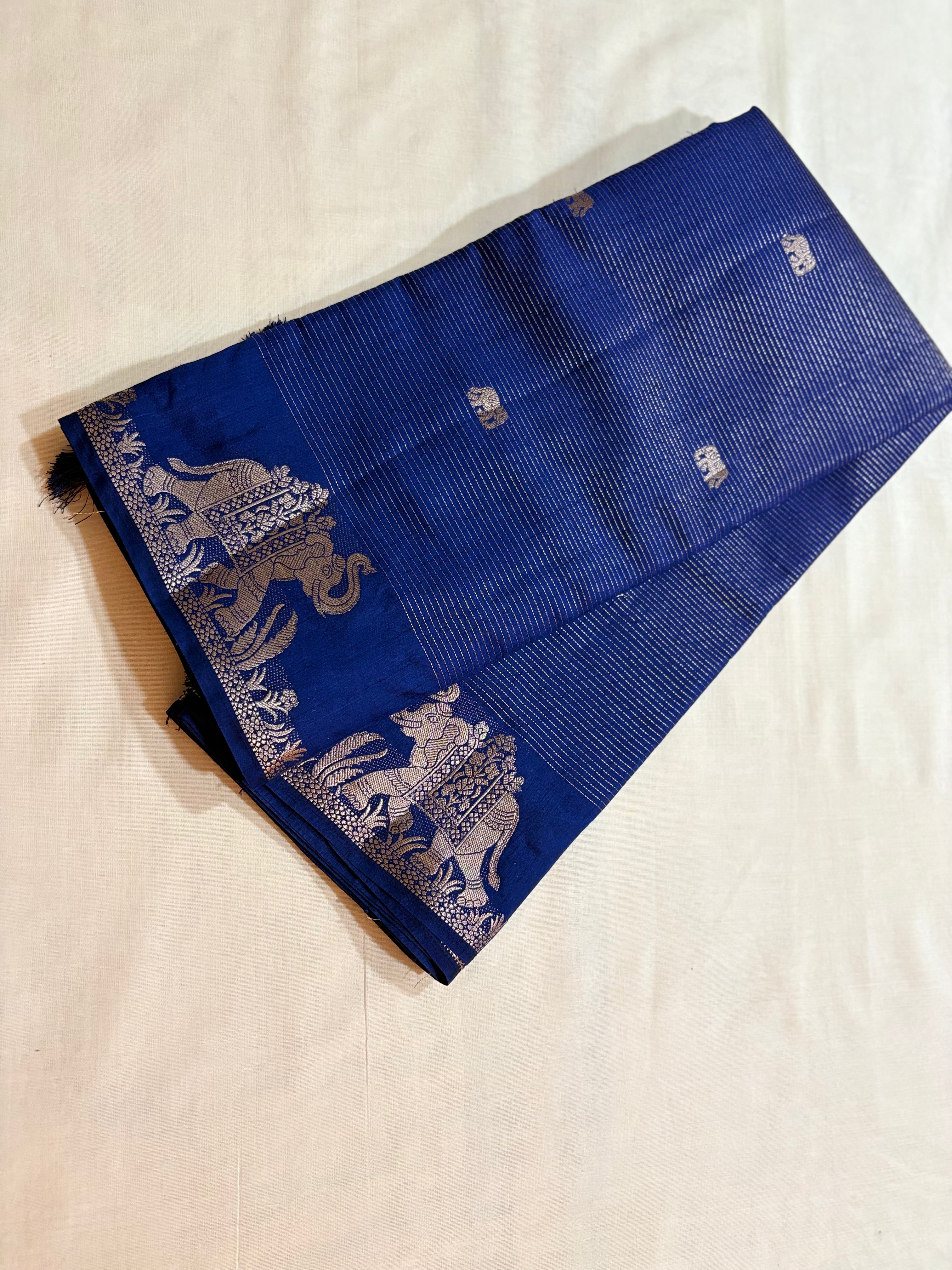 Royal Blue Handloom Saree