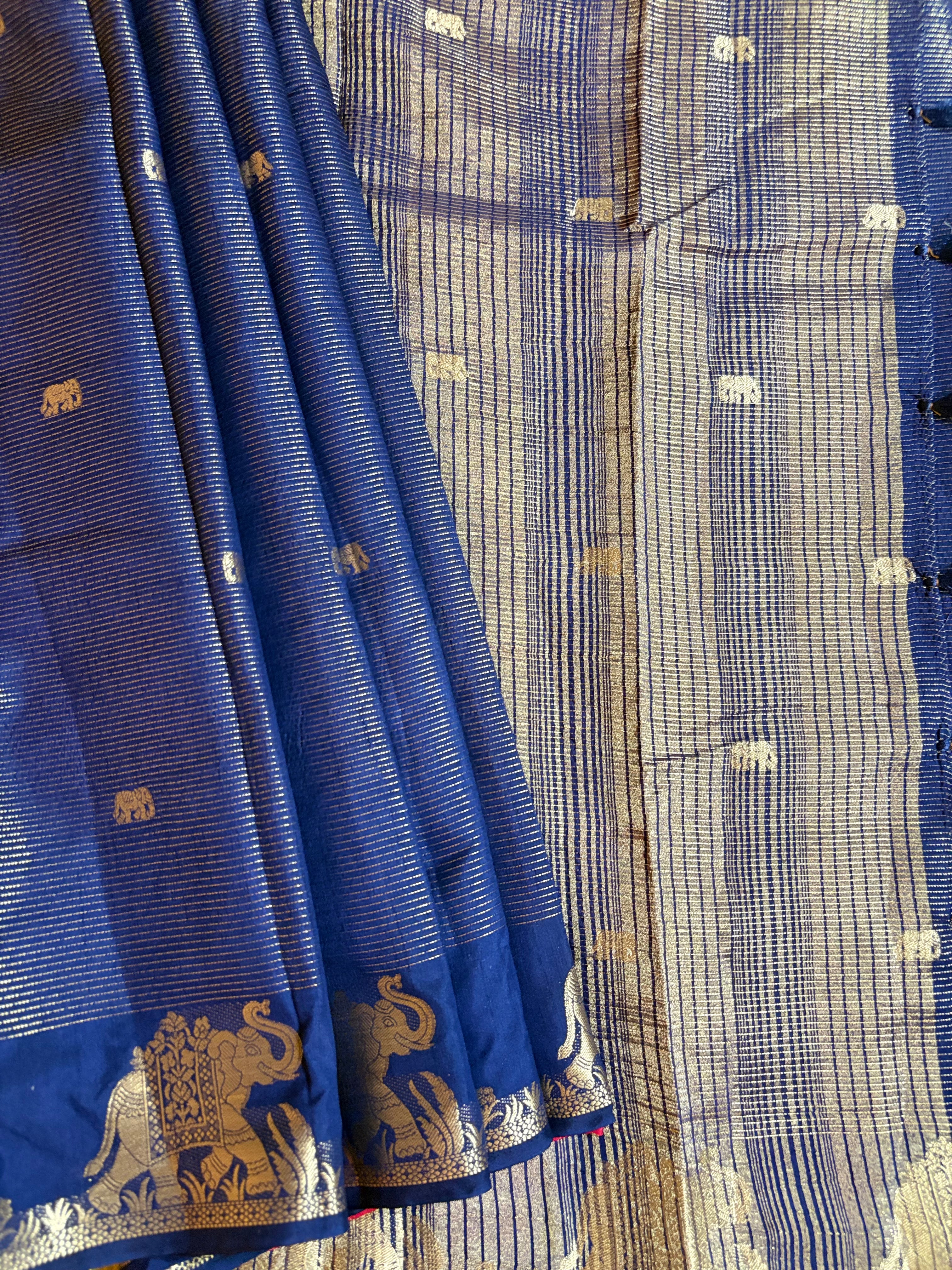 Royal Blue Handloom Saree