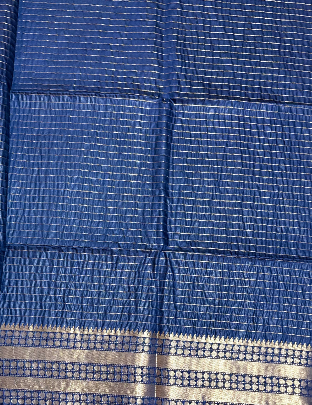 Royal Blue Checked Moonga Silk Saree