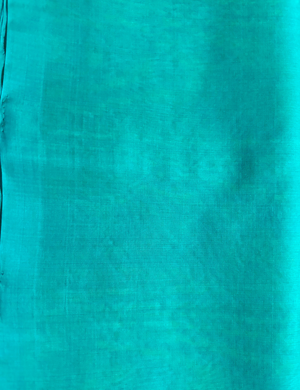 Turquoise Bluish Green with Golden Zari Silk Cotton Saree