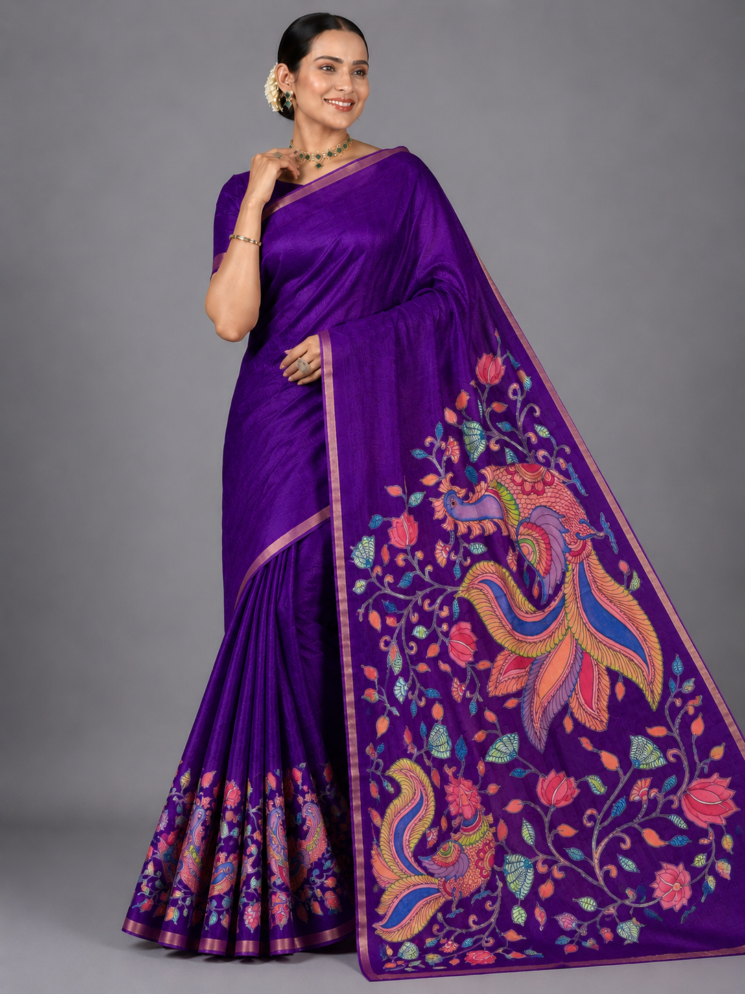 Purple Kosha Tussar Saree