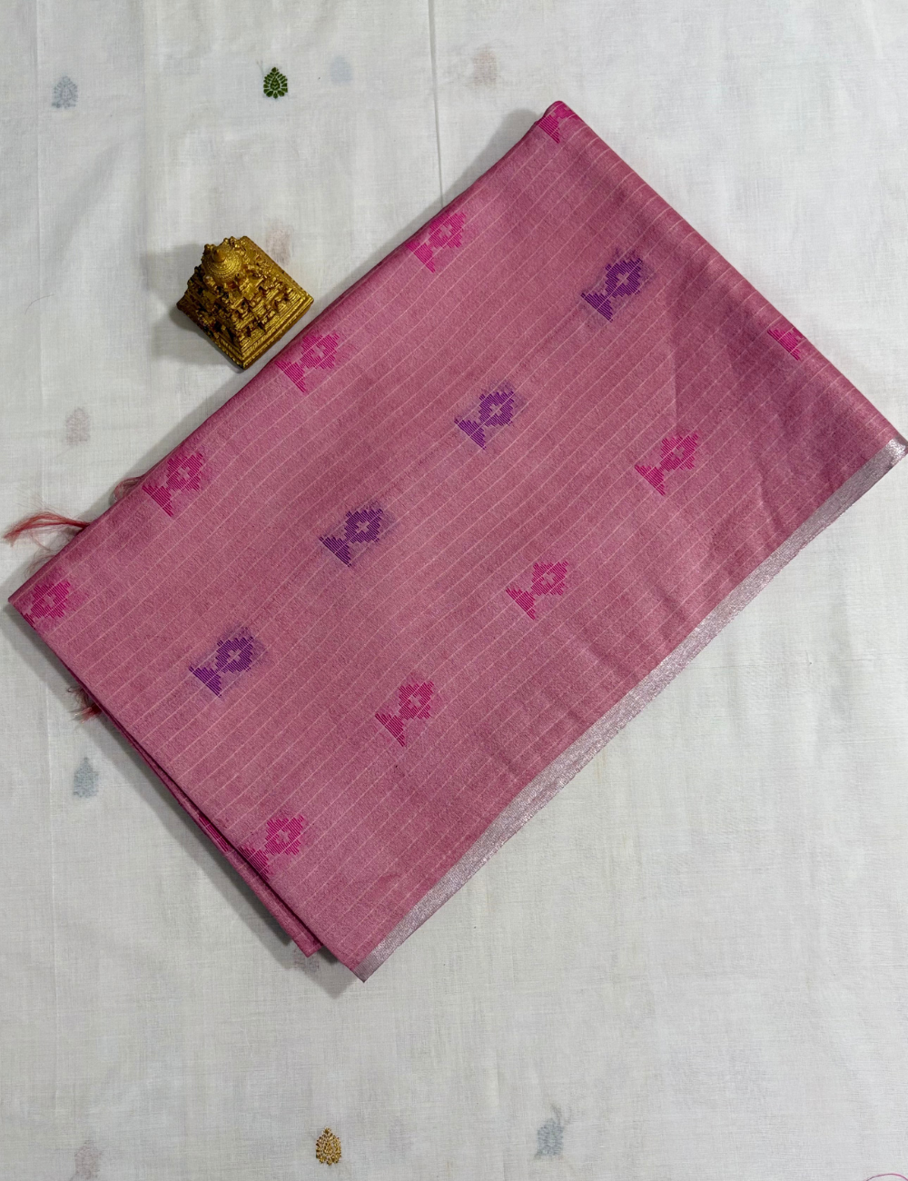 Onion Pink  IKAT  Saree