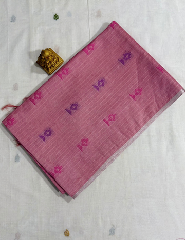 Onion Pink  IKAT  Saree
