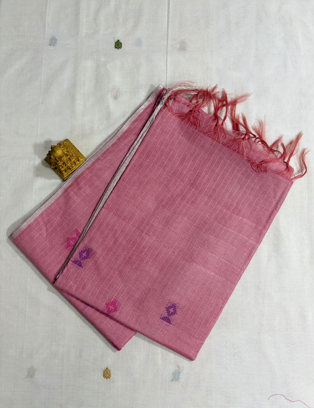 Onion Pink  IKAT  Saree