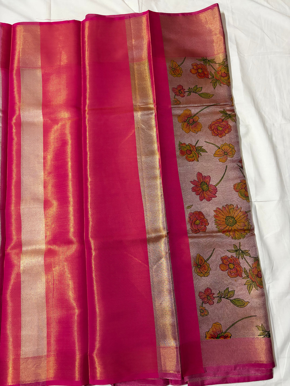 Jothika Inspired Pink Floral Saree
