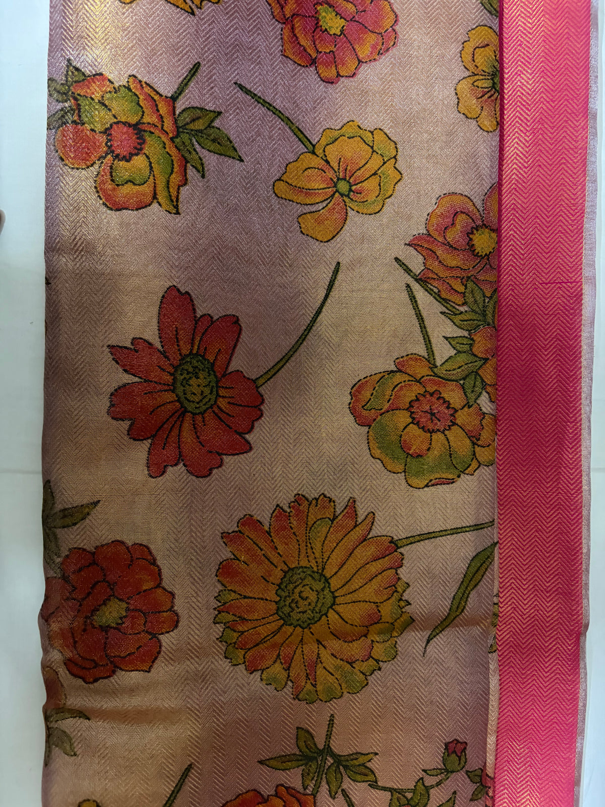 Jothika Inspired Pink Floral Saree