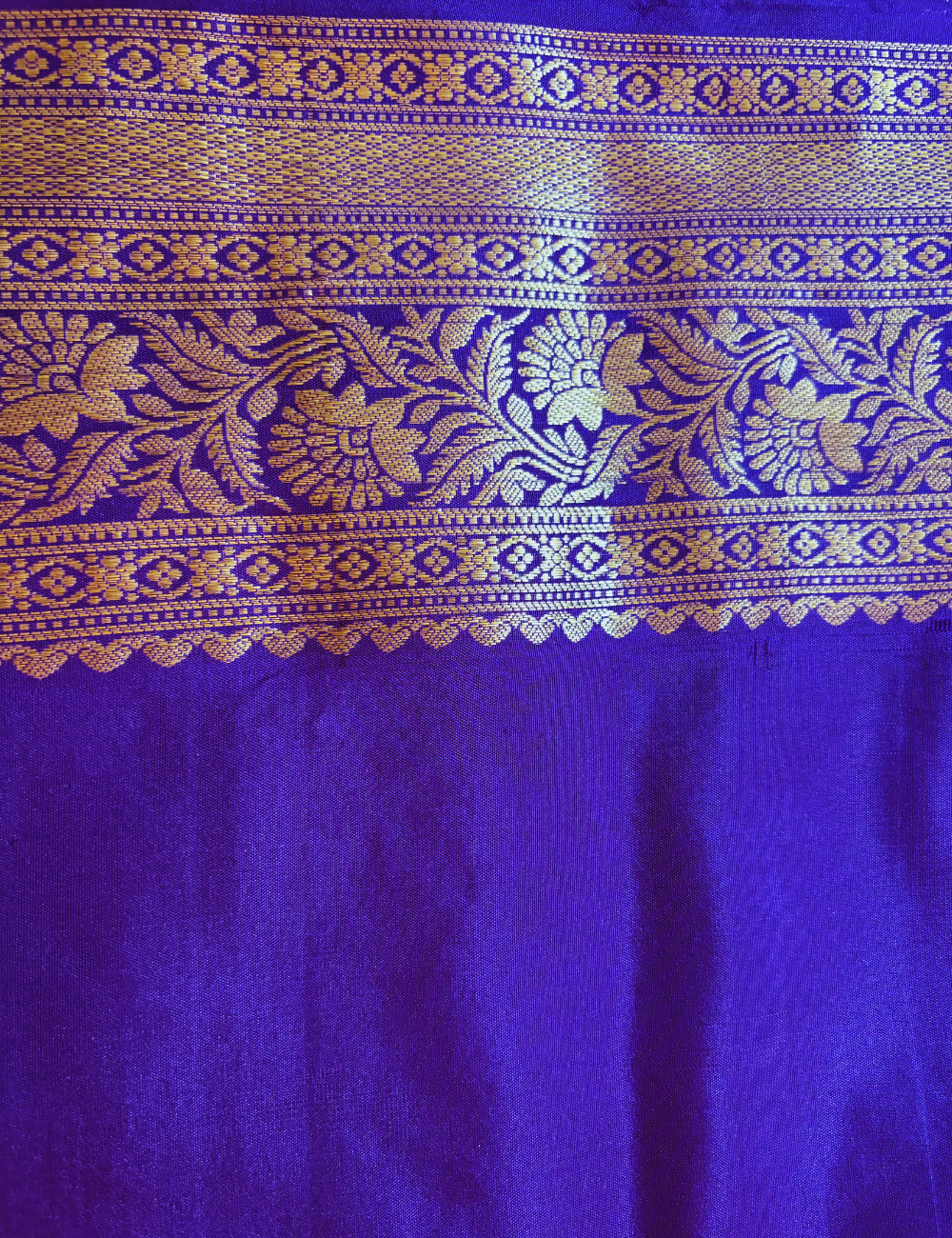 Ivory & Green Zari Border Ikat silk saree