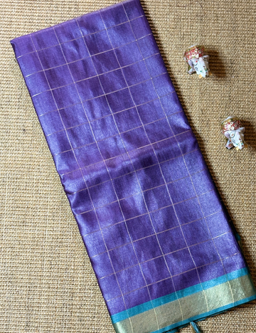 Purple  with Traditional Woven Pallu Koriya Silk Saree