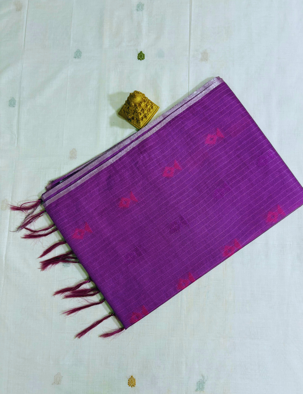 Purple Pink IKAT  Saree