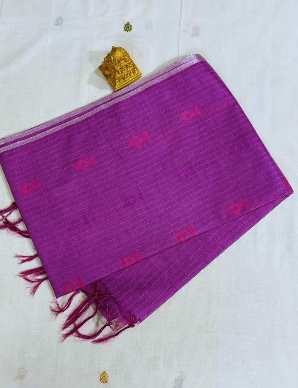 Purple Pink IKAT  Saree