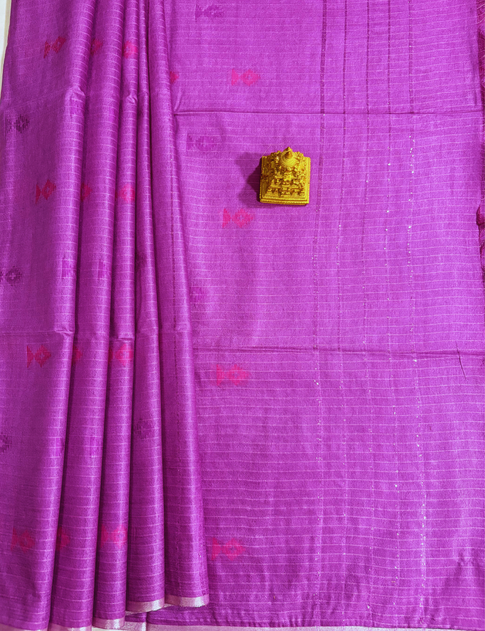Purple Pink IKAT  Saree