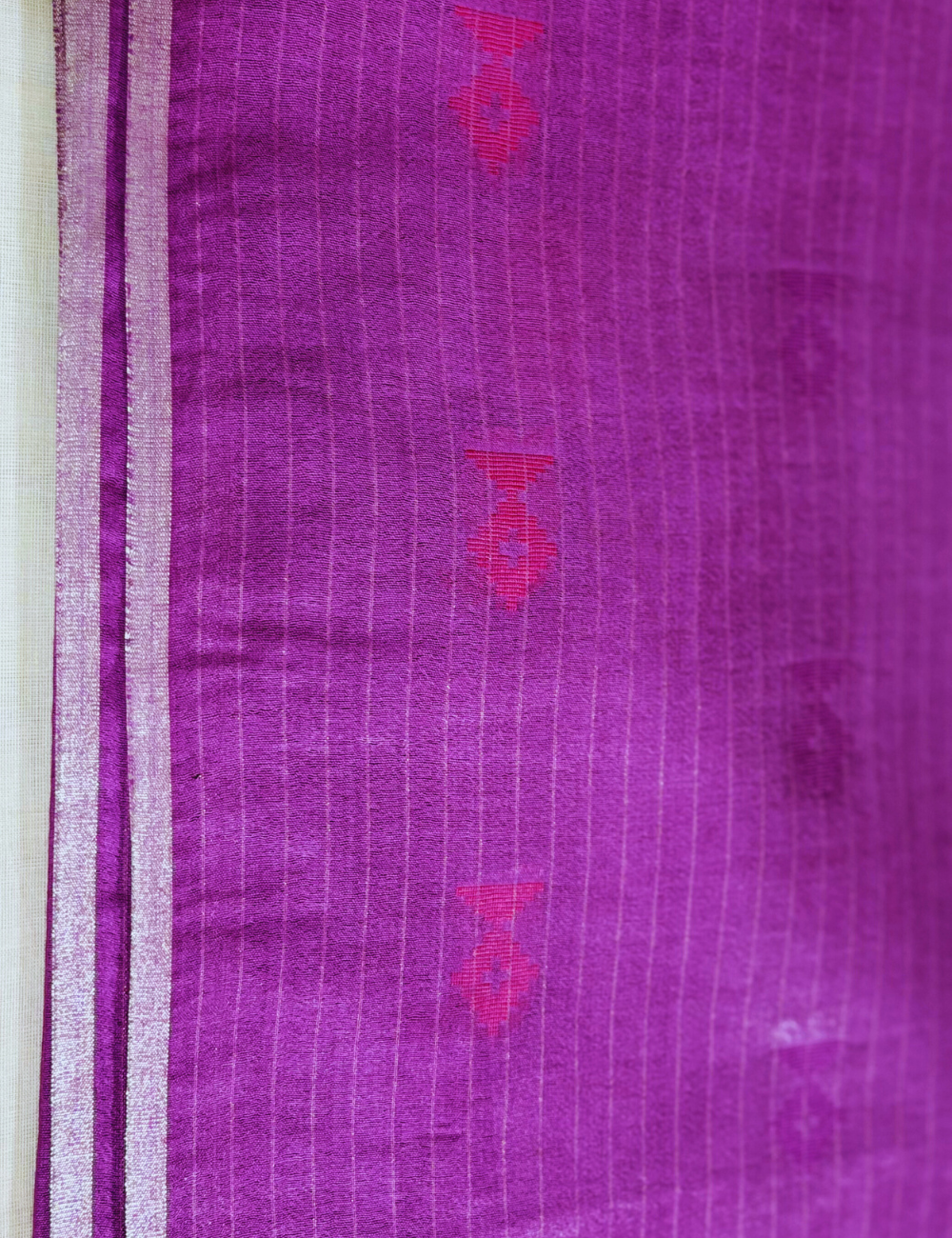 Purple Pink IKAT  Saree