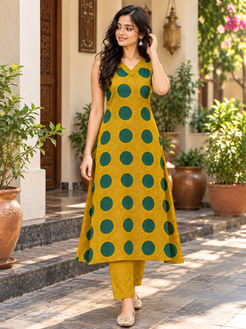 Premium Pure Cotton Sleeveless Dress with Top