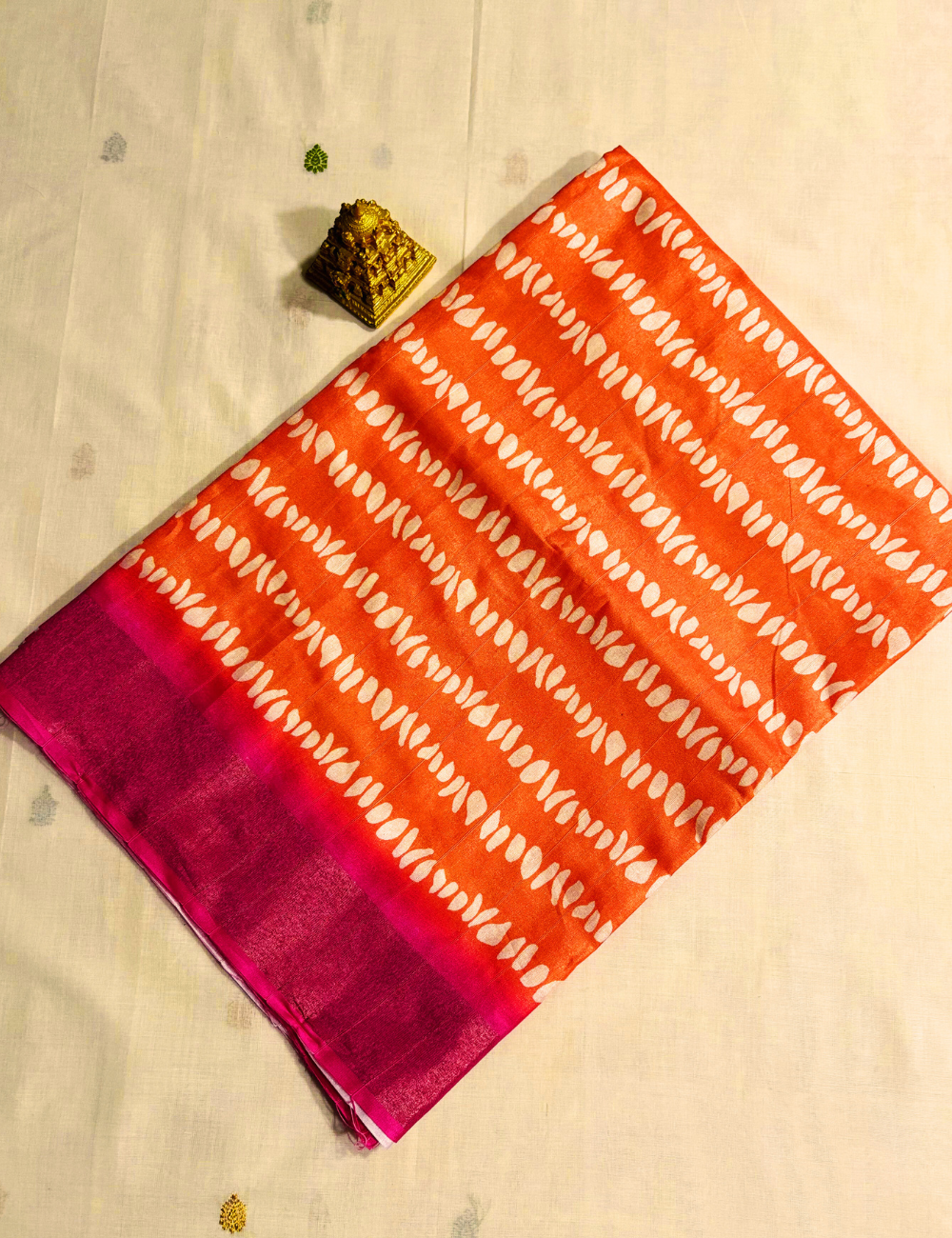 Pink Shibori  Print Tussar saree