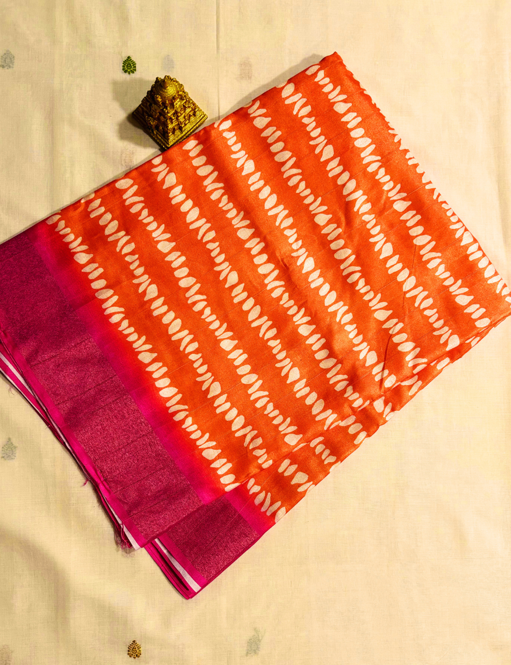 Pink Shibori  Print Tussar saree