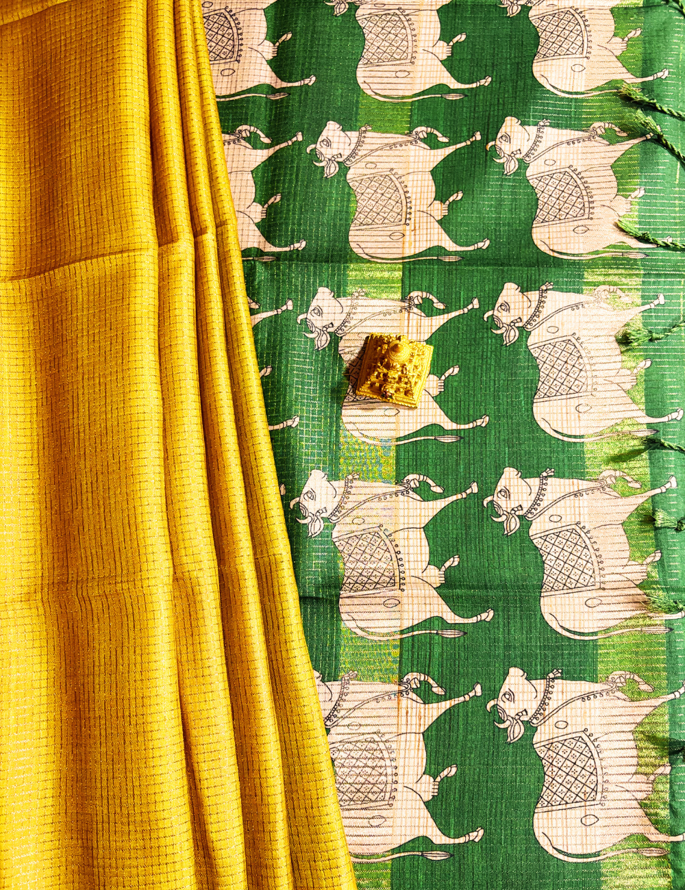 Pichwai Pallu with Munga Tussar Saree