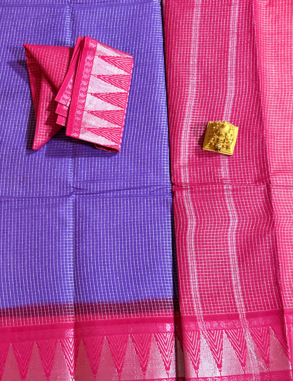 Purple With Pink COTTON SAREES