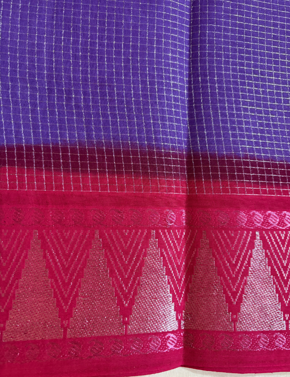 Purple With Pink COTTON SAREES