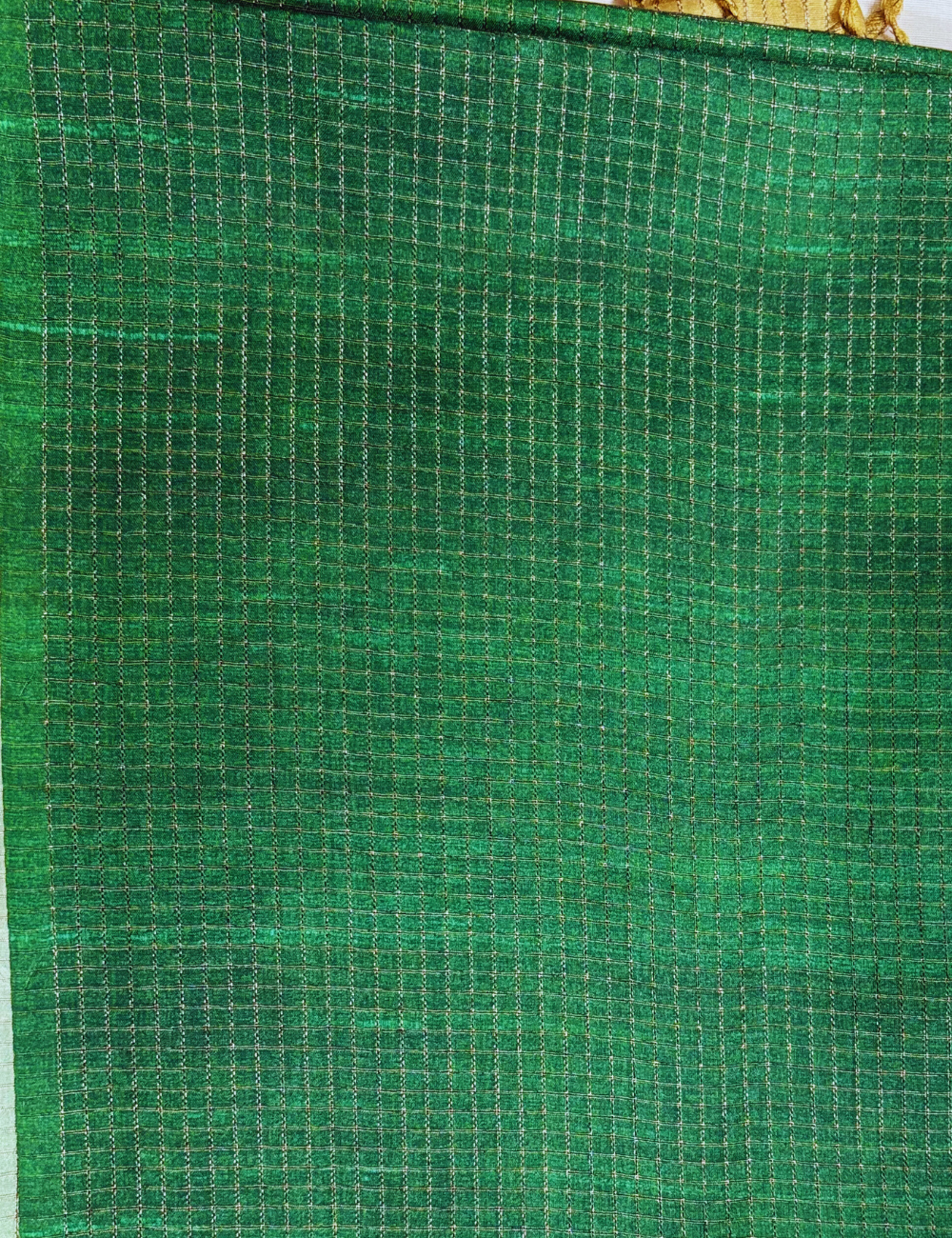 Green & Mustard Yellow Pichwai Tussar Saree