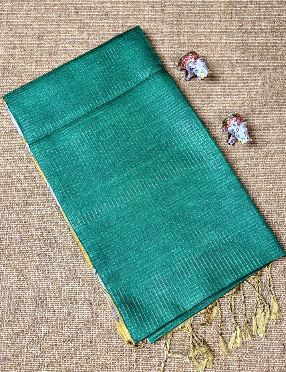 Green & Yellow pichwai tussar saree