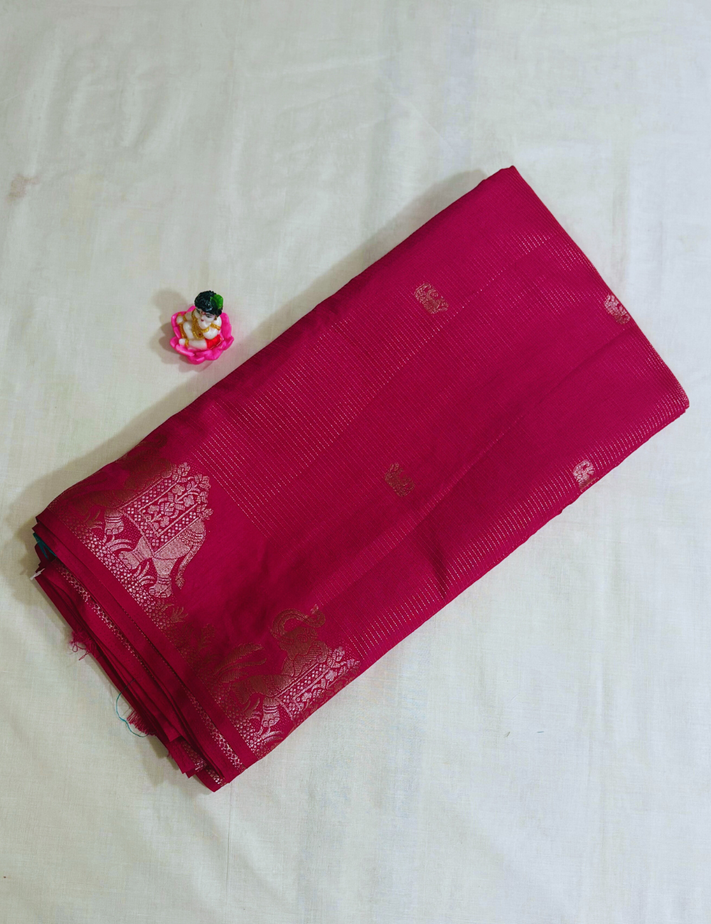 Pink with Golden Zari Silk Saree
