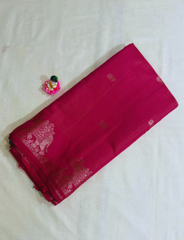 Pink with Golden Zari Silk Saree