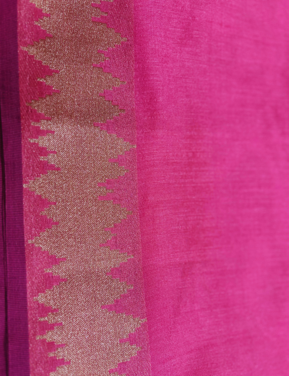 Pink with Golden Pallu Semi Silk Saree