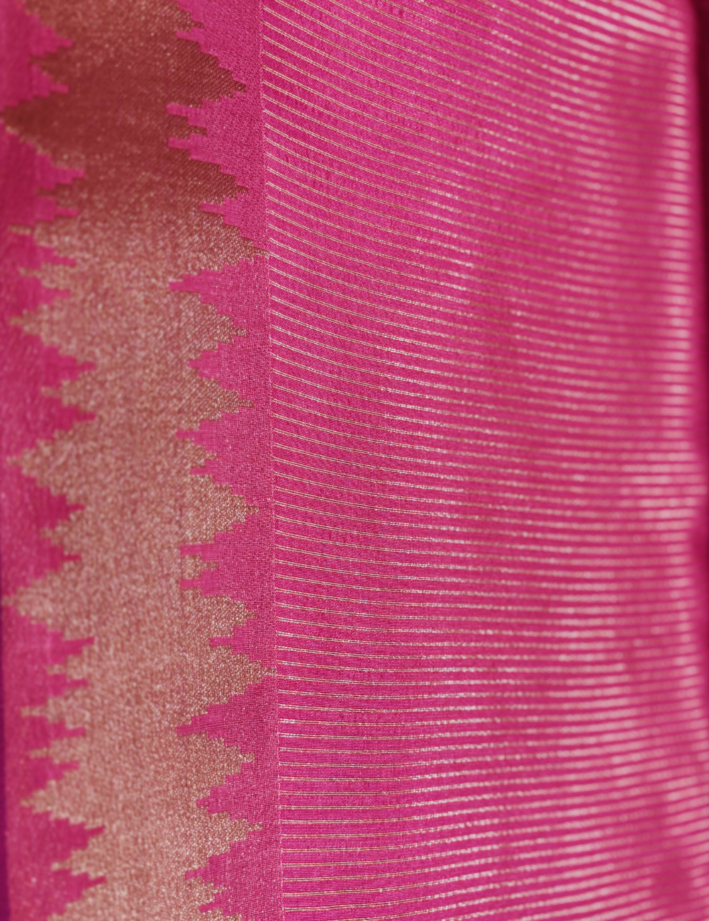 Pink with Golden Pallu Semi Silk Saree