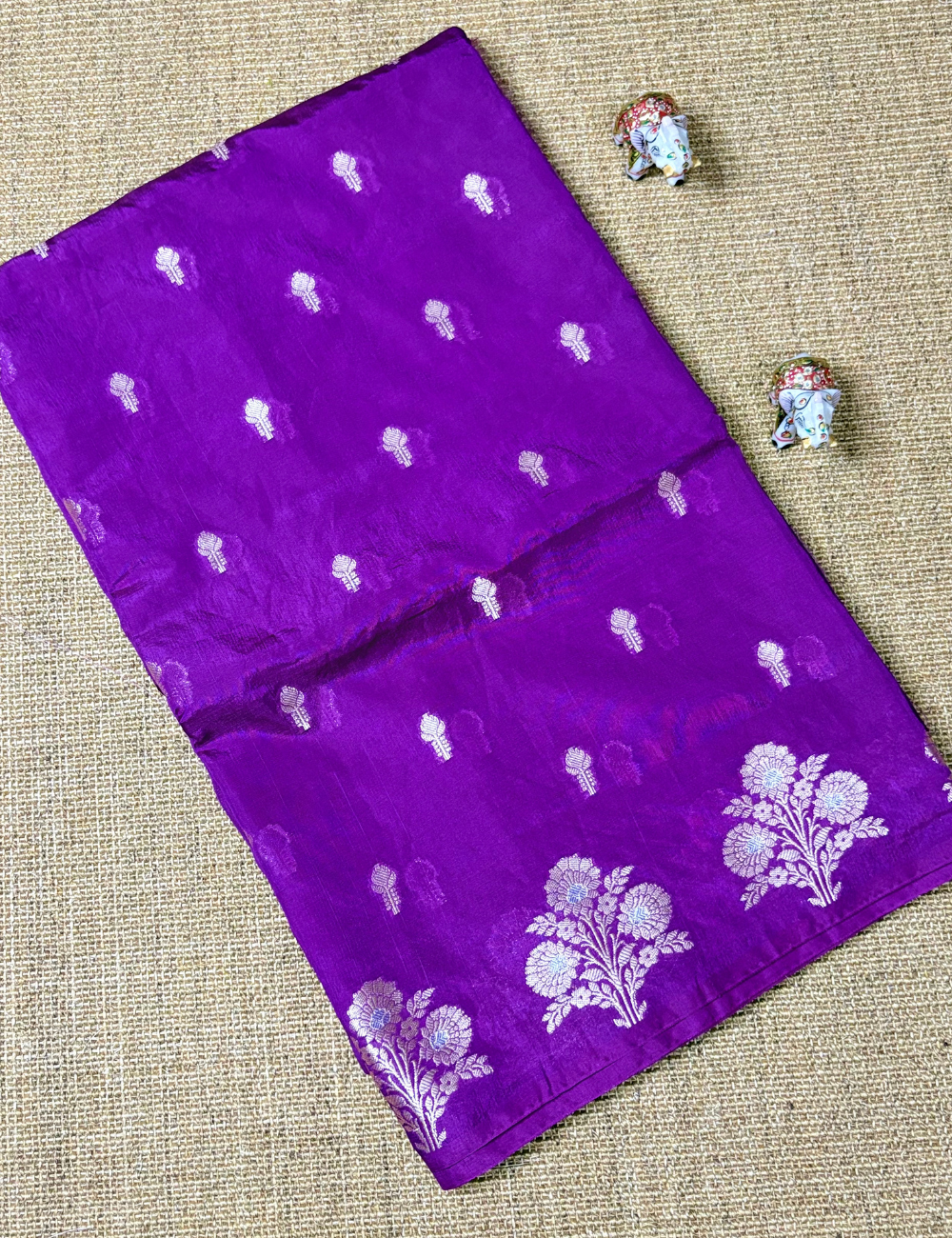 PURPLE Viscose Silk Saree