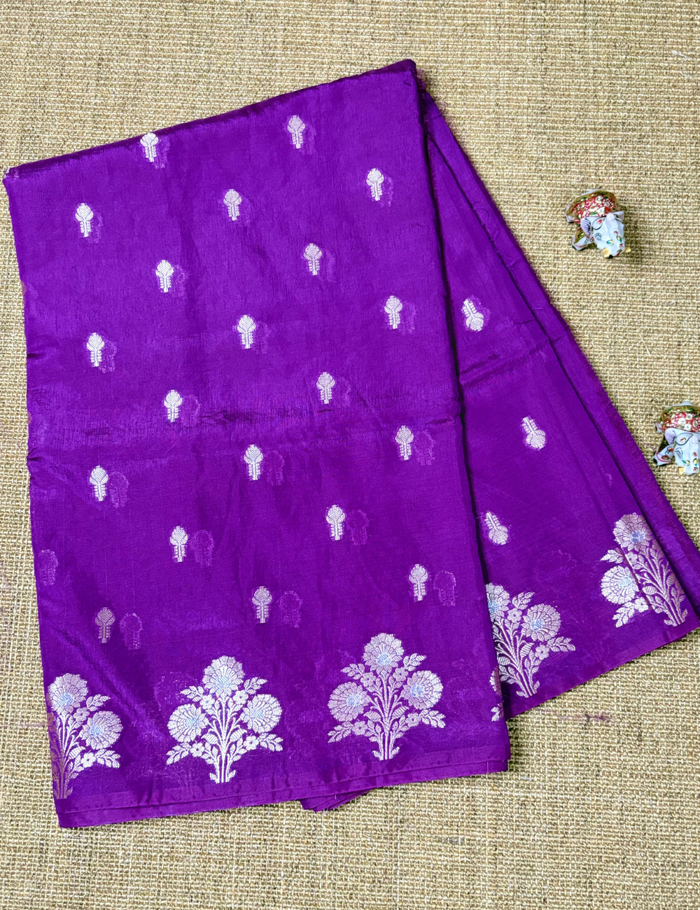PURPLE Viscose Silk Saree