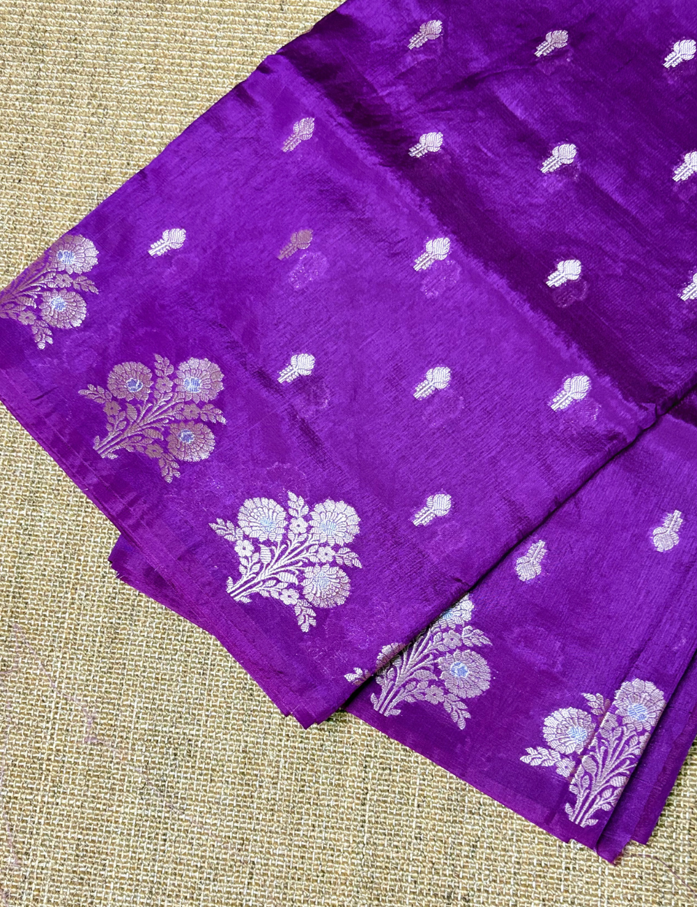 PURPLE Viscose Silk Saree