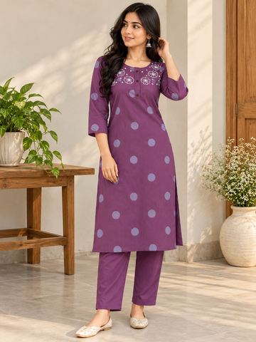 Elegant Pure Cotton Printed Kurta with Lining