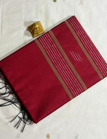 Red Raw Silk Saree