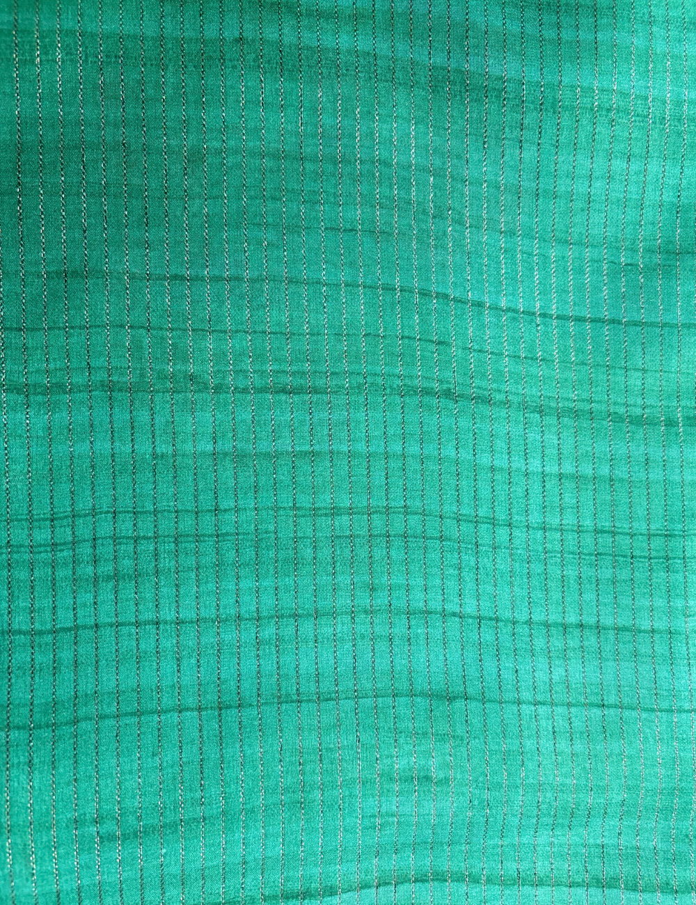 Green Floral Printed Raw Silk Saree