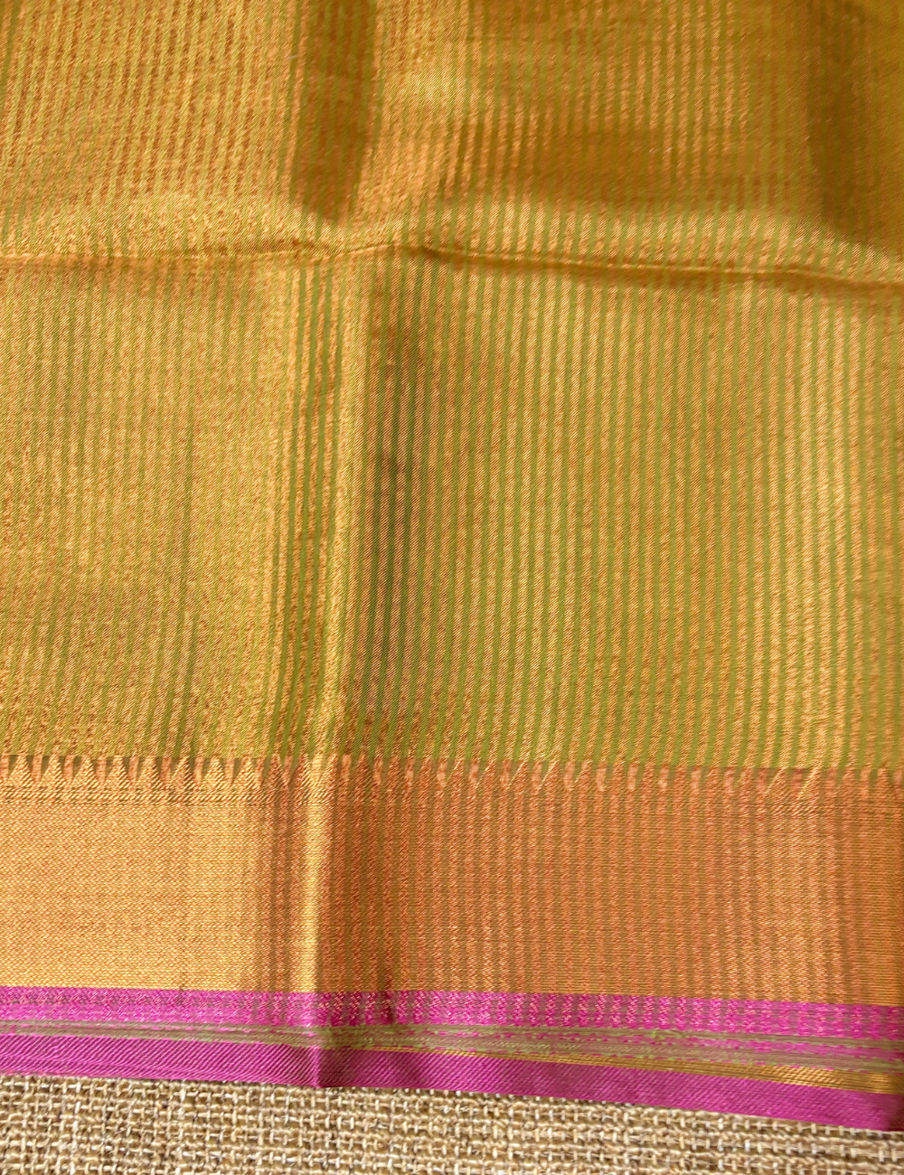 Parrot Green Tissue Silk Saree