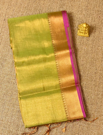 Parrot Green Tissue Silk Saree