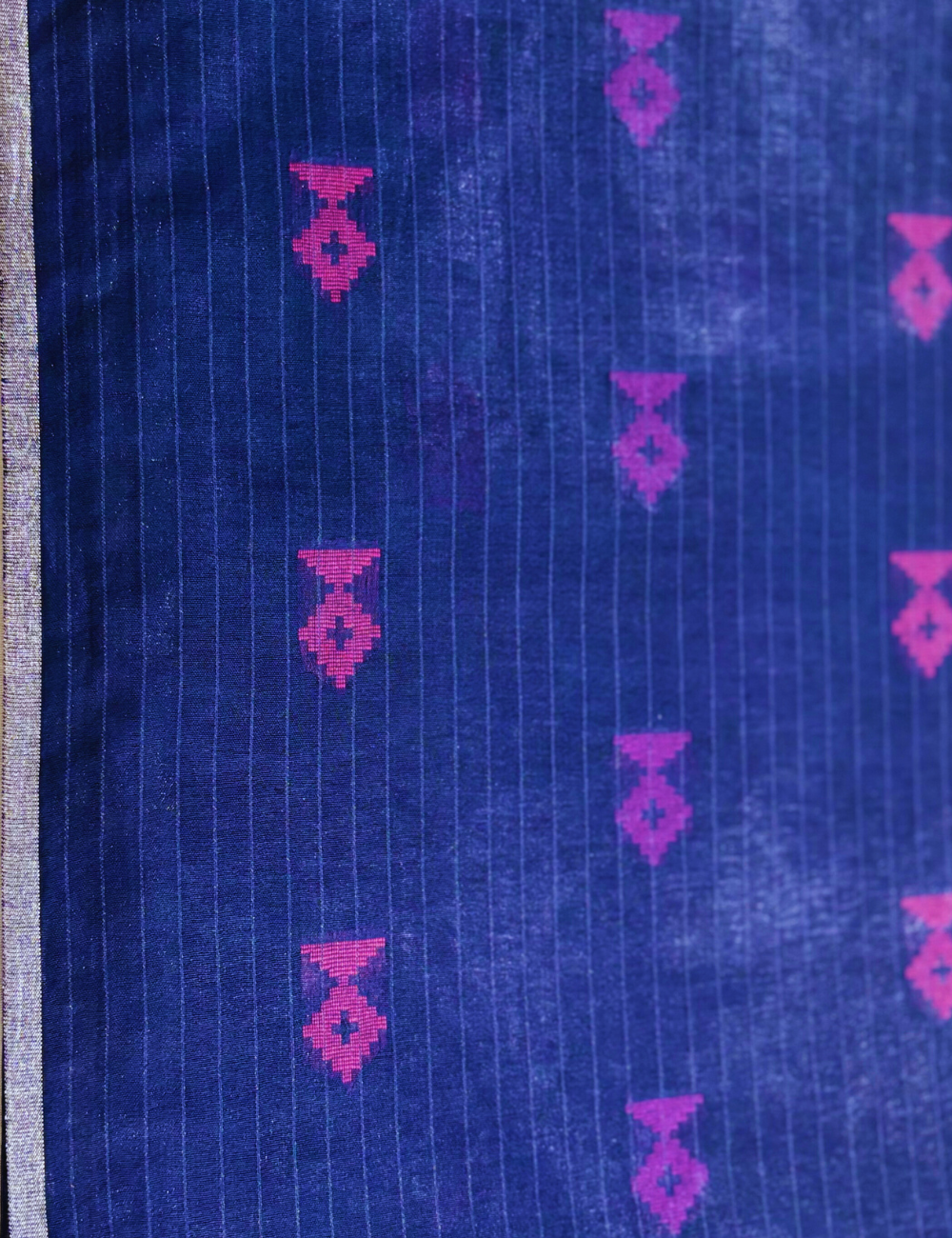 Navy  Blue  IKAT Saree