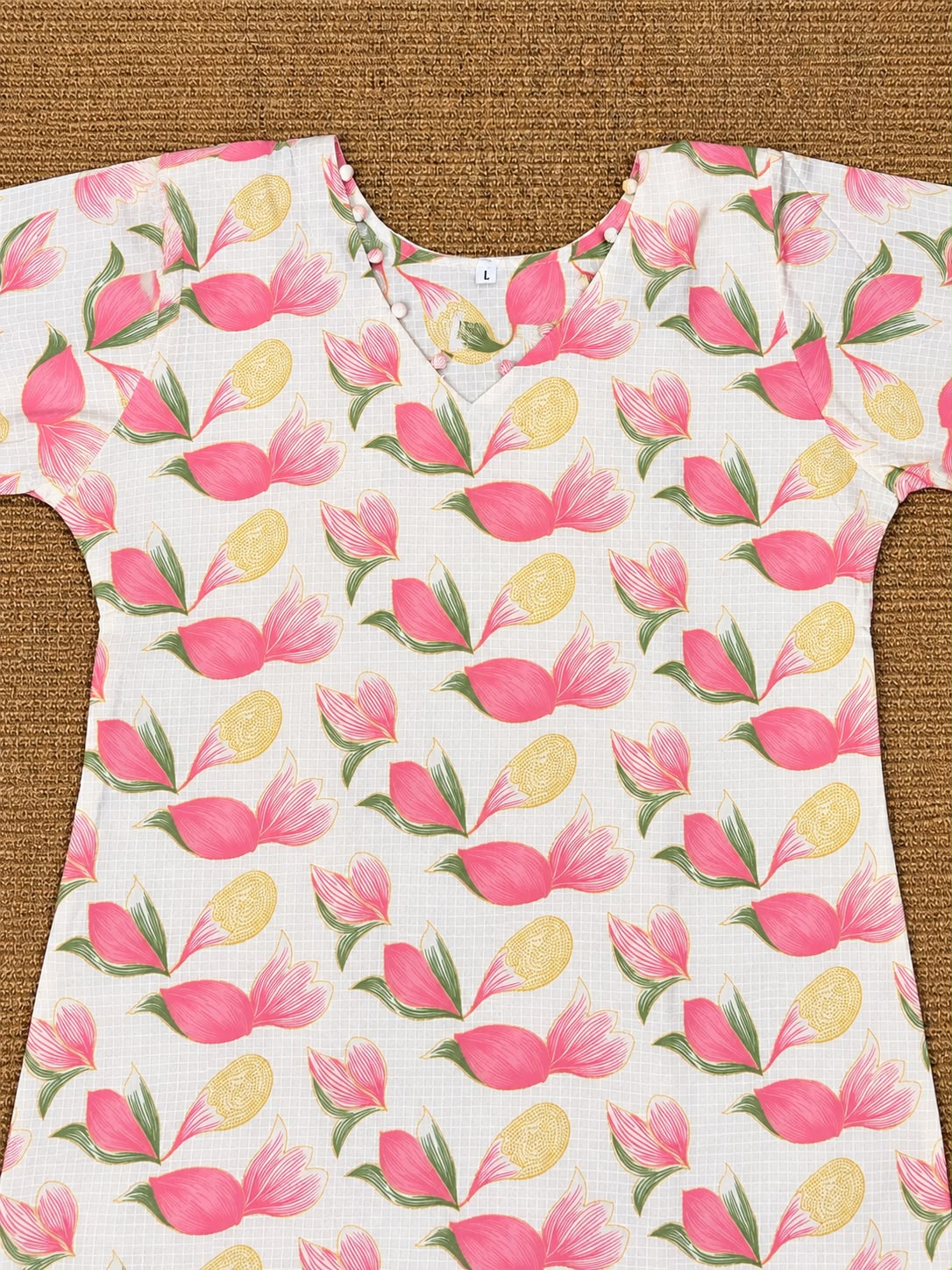 Elegant Floral Pure Cotton Kurta Set with Pants