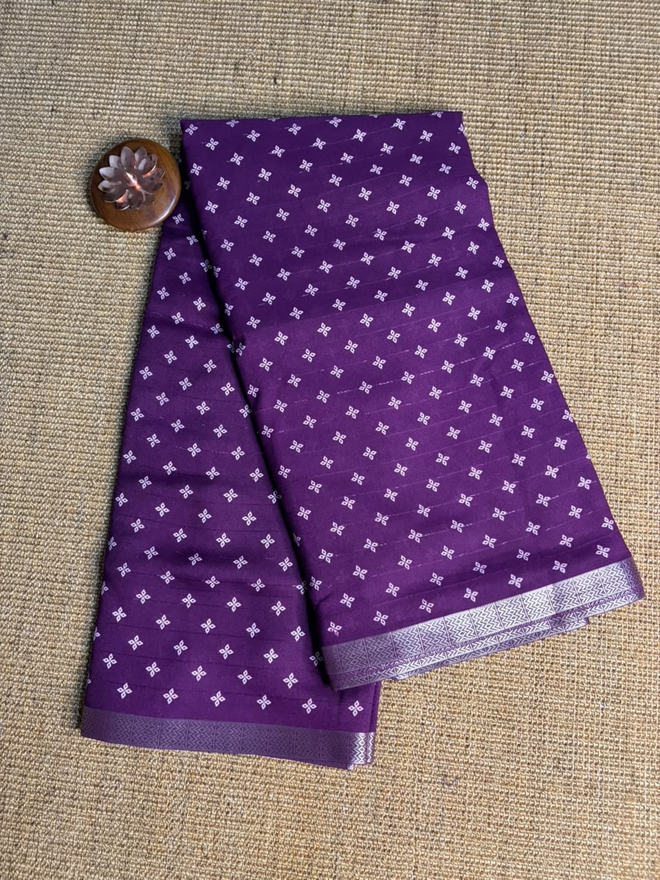 Royal Purple Viscose Jacquard Saree with Silver Border