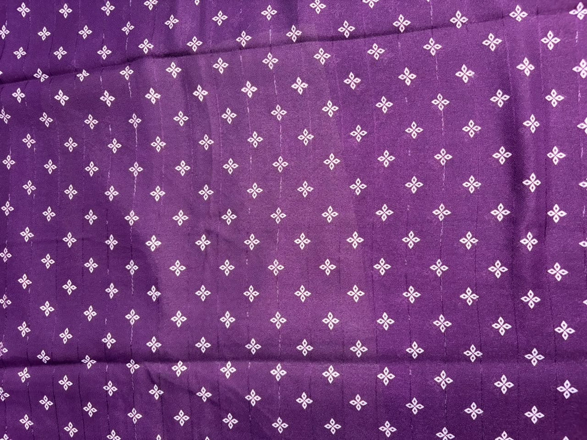 Royal Purple Viscose Jacquard Saree with Silver Border