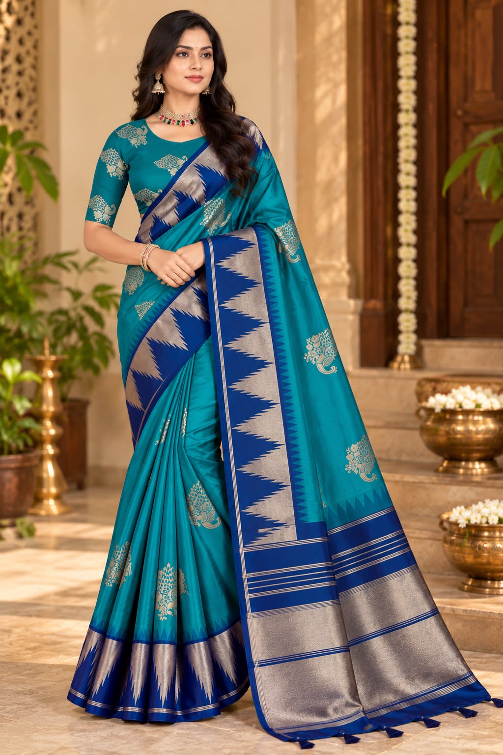 Arani Pattu Saree with Zari Border