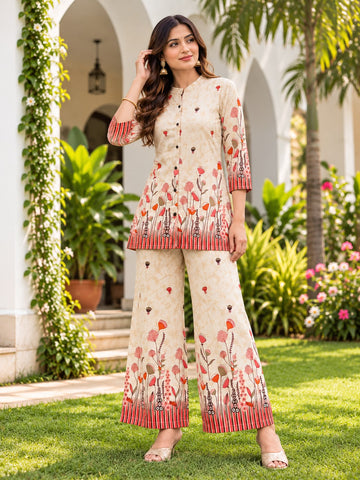 Pure Cotton Floral Print Co-Ord Set