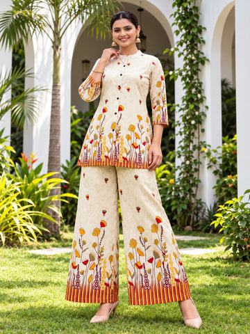 Pure Cotton Floral Print Co-Ord Set