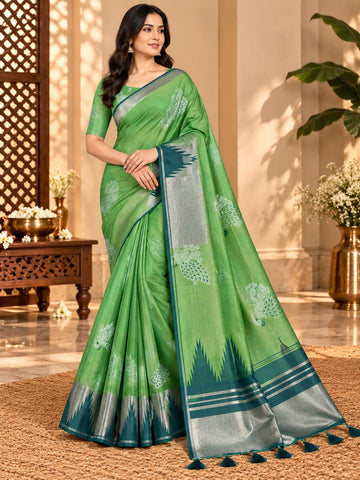 Arani Pattu Saree with Contrast Zari Border