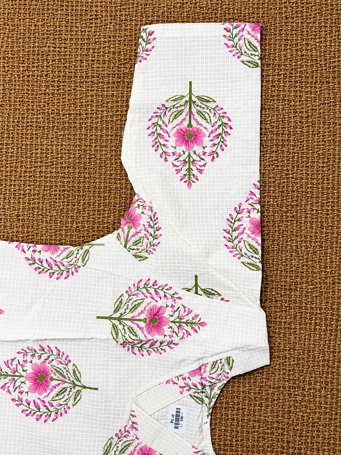Elegant White Floral Pure Cotton Kurta Set
