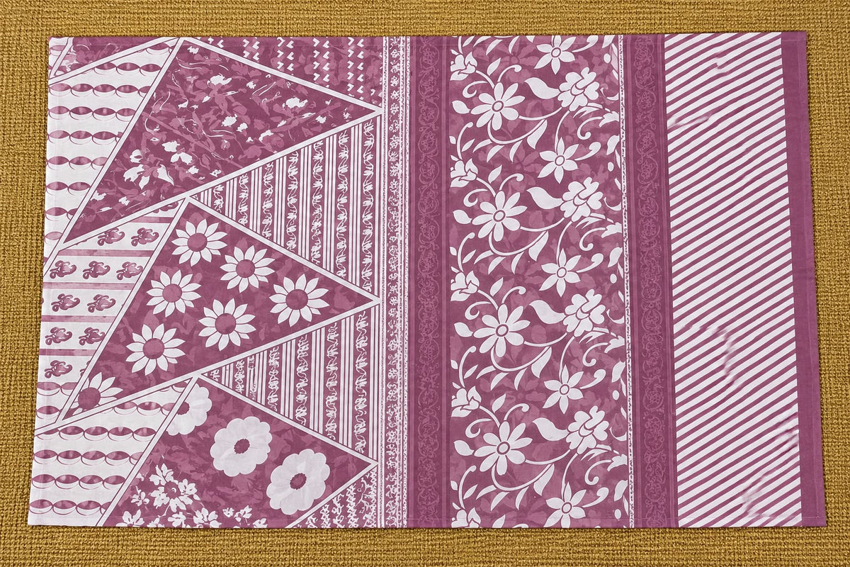 Purple Floral Pure Cotton Kurta Set with Dupatta